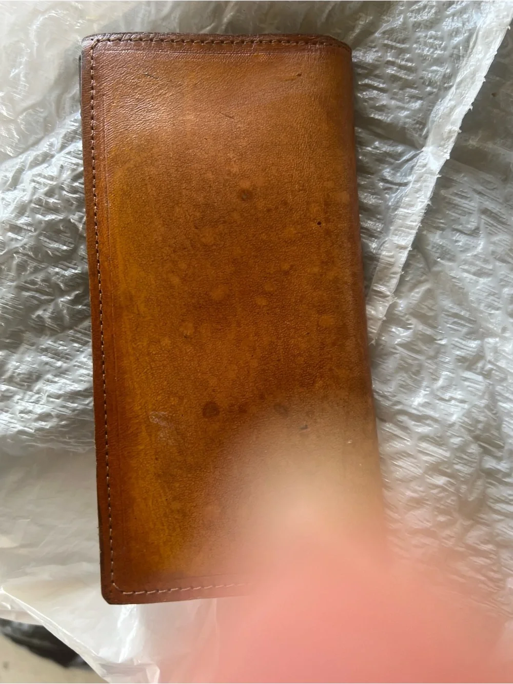 Hand-Tooled Leather Wallet with Horse Motif - Cognac